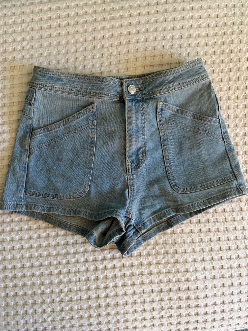 Women’s Light Blue Denim High-Waist Jean Shorts